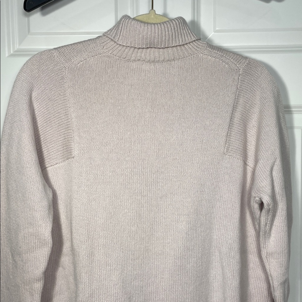 Athleta Bedford Turtleneck Sweater Size XS Wool Cashmere High Low Mock Neck Pink - Picture 7 of 14